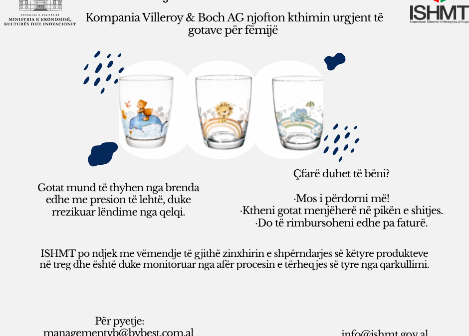 THIRRJE PËR KTHIM PRODUKTI – SIGURIA E FËMIJËVE NË REND TË PARË!